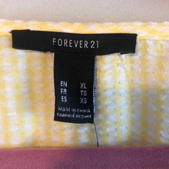 Forever 21 Yellow and White Cut Out Dress XL - Picture 6 of 9